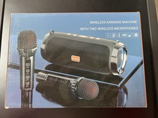 BONAOK Karaoke System with 2 Microphones, Bluetooth Microphone with Speaker