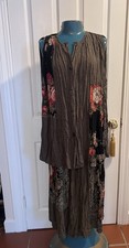 Vintage Carole Little 2 Pc Boho Skirt Set Top Size 8 Floral Roses