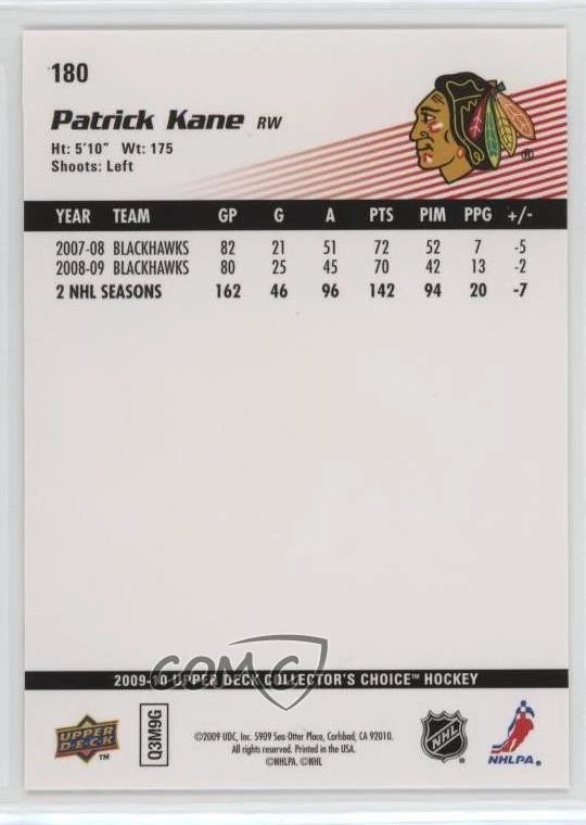 2009-10 Upper Deck Collector's Choice Patrick Kane #180 - Image 2 of 2