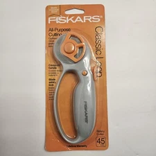 Fiskars 45 mm Classic Loop All Purpose Rotary Cutter Quilt Fabric Med Duty NEW