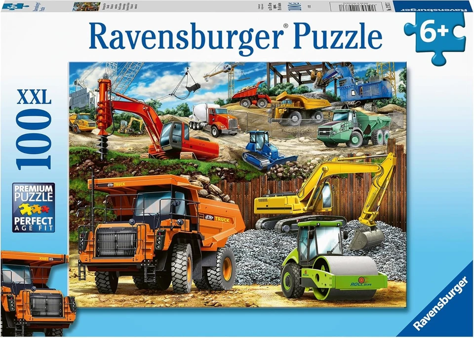Ravensburger Construction Vehicles 100 piece Jigsaw Puzzle for Kids Age 6 Years - Image 1 of 4