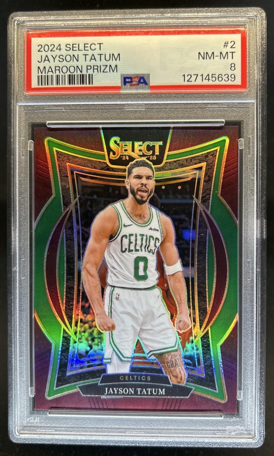 2024-25 Panini Select Jayson Tatum Concourse Maroon Prizm #/175 Celtics PSA 8