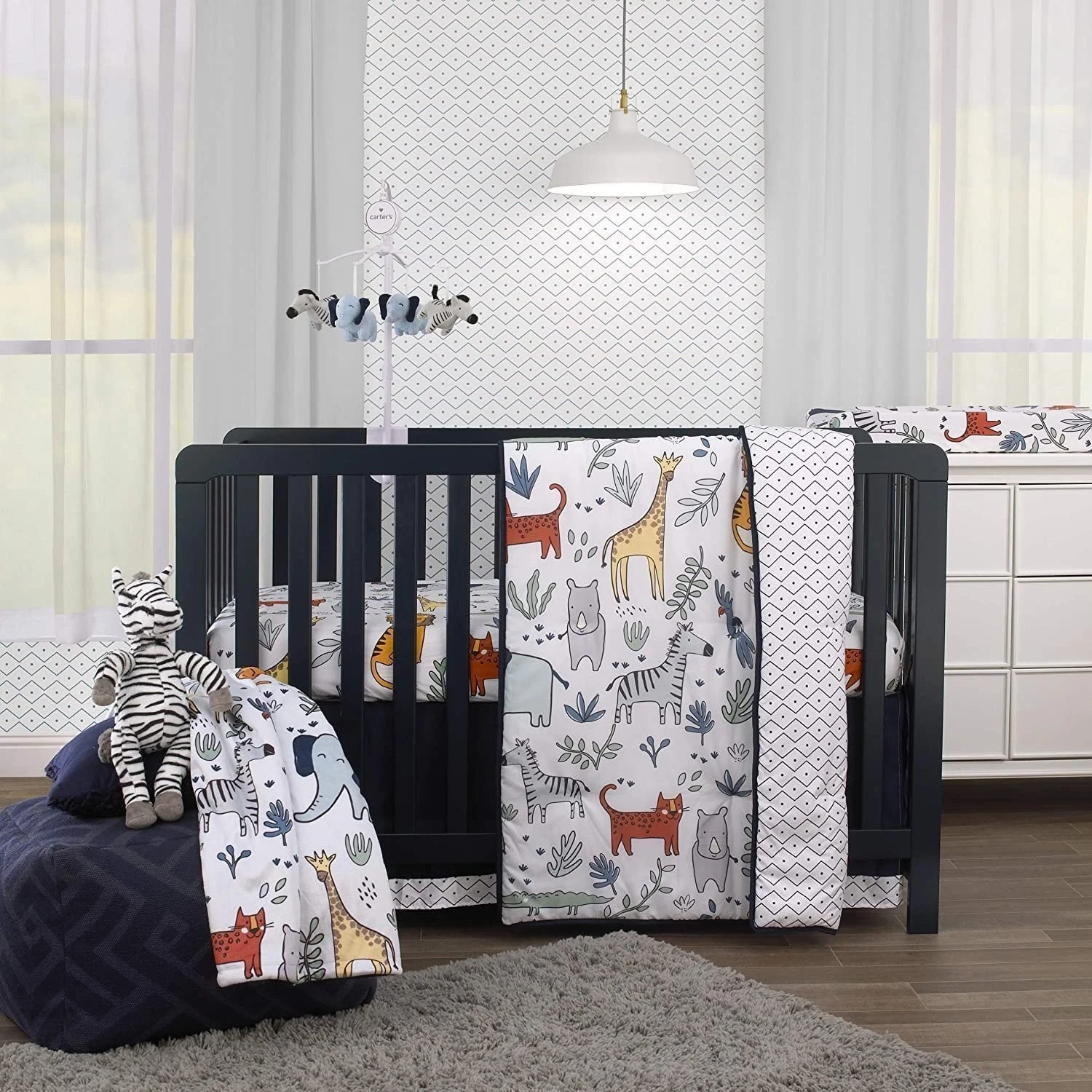 Carter's Safari Party 4 Piece Crib Bedding Set - Comforter, Fitted Sheet,...
Opens in a new window o