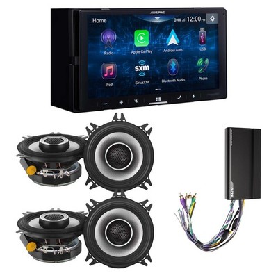 Alpine iLX-W670 Receiver, 2 Pairs S2-S40 4'' Speakers w/ Power Pack