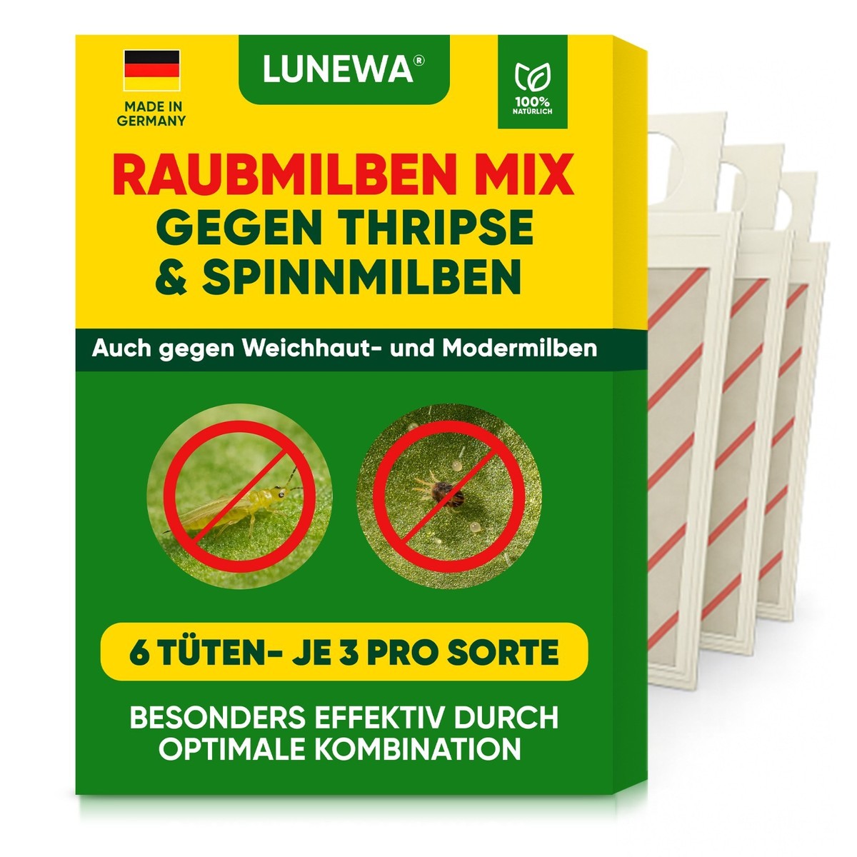 Raubmilben Mix Gegen Spinnmilben & Thripse Ambly. Calif. & Cuc. Tüten LUNEWA®