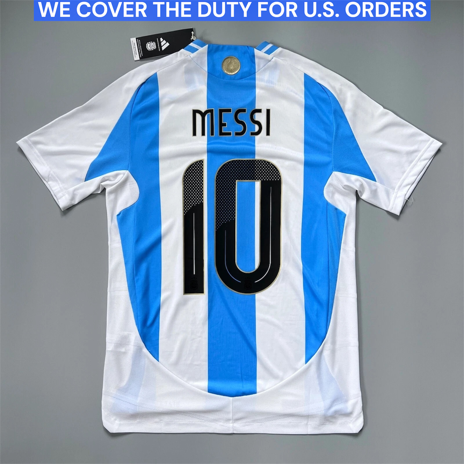 adidas men Argentina Team 2024 Home Authentic Soccer Jersey Messi Adidas Size S