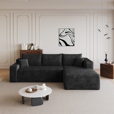 95" Boneless Couch Right Chaise L Shape Sectional Cloud Sofa Set for Living Room