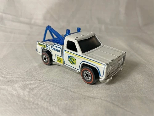 Vintage 1974 Hot Wheels Redline Ramblin Wrecker Larry's Towing Truck White