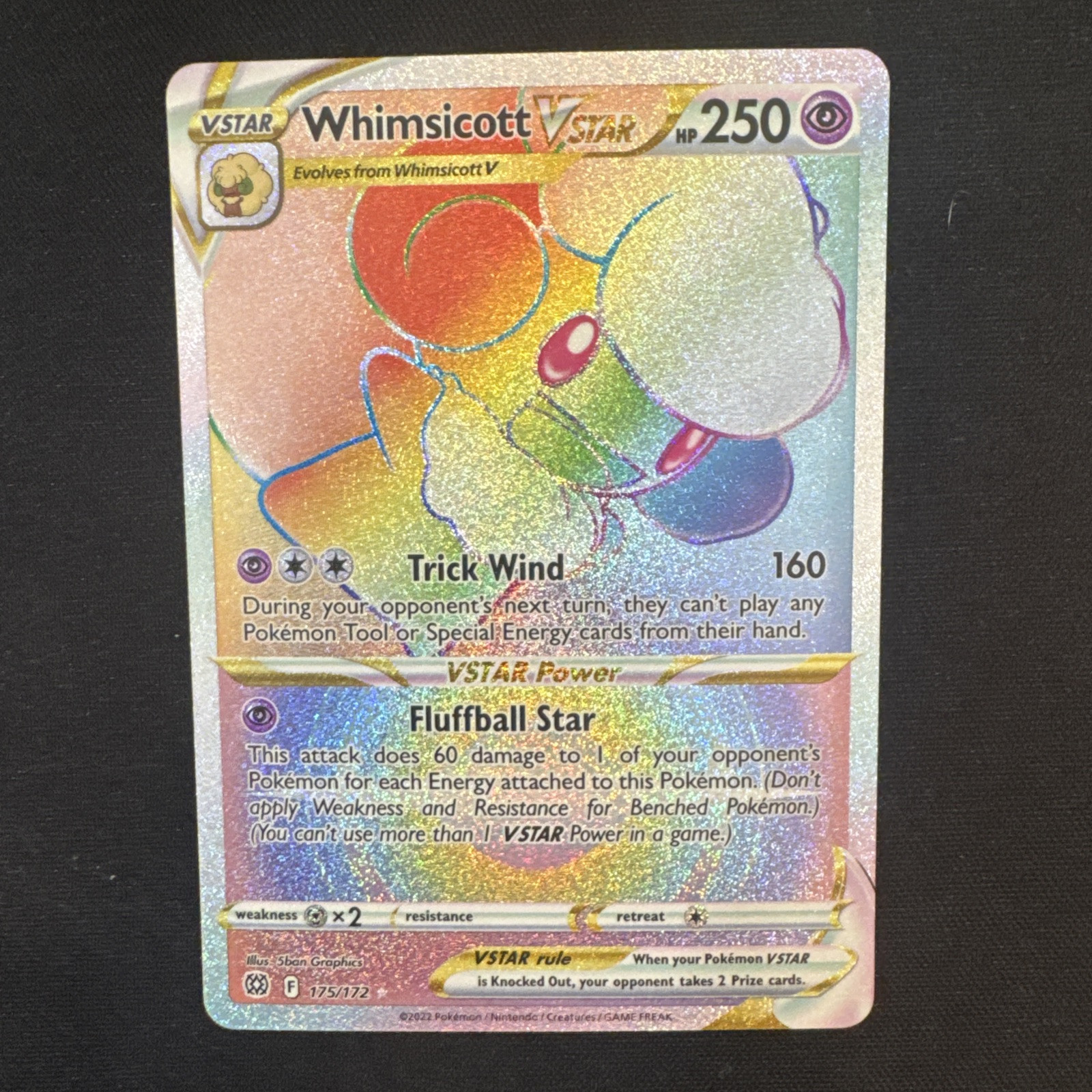 Whimsicott VSTAR 175/172 Secret Rare Brilliant Stars Pokemon TCG NM
