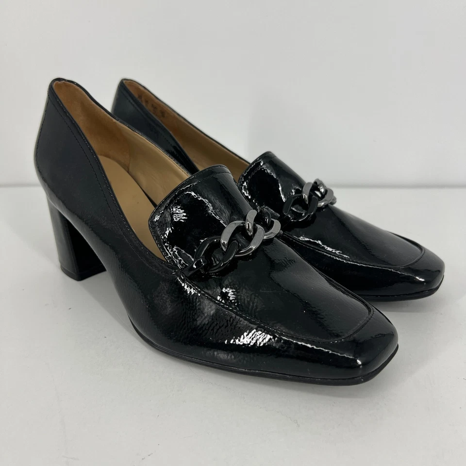 Naturalizer Wynrie Dress Pumps Block Heel Womens Size 12 M Black Patent Leather - Image 2 of 4