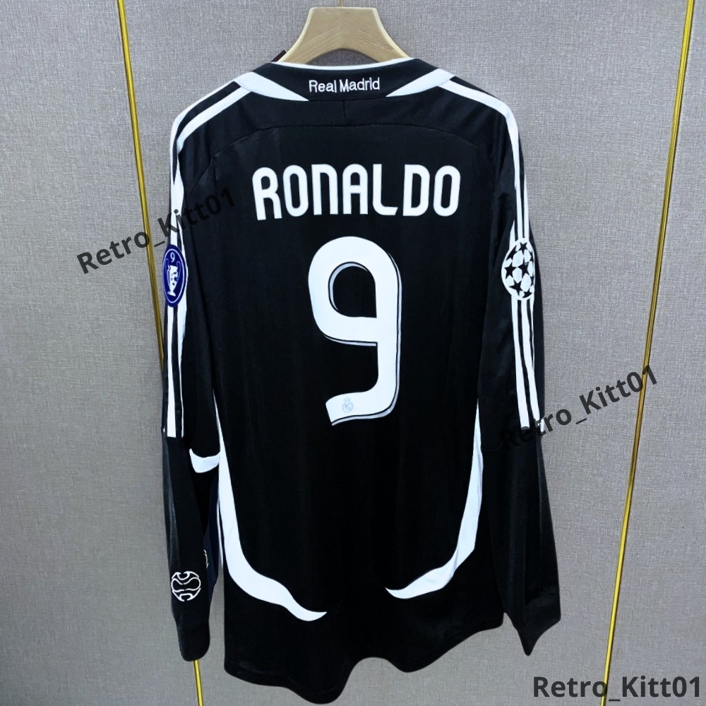 Ronaldo #9 R9 Real Madrid jersey 2006/2007 Long Sleeve Black Retro