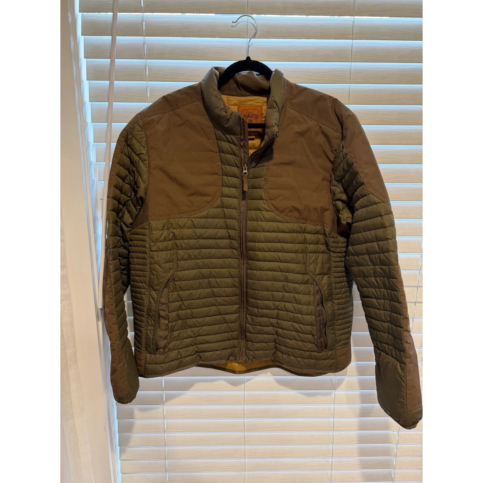 Vintage Eddie Bauer Men's Down Insulated Puffer Jacket Brown Khaki Size XL