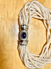 NATURAL DIAMONDS, SAPPHIRE, 14 STRAND FRESH WATER PEARL BRACELET — photo 3