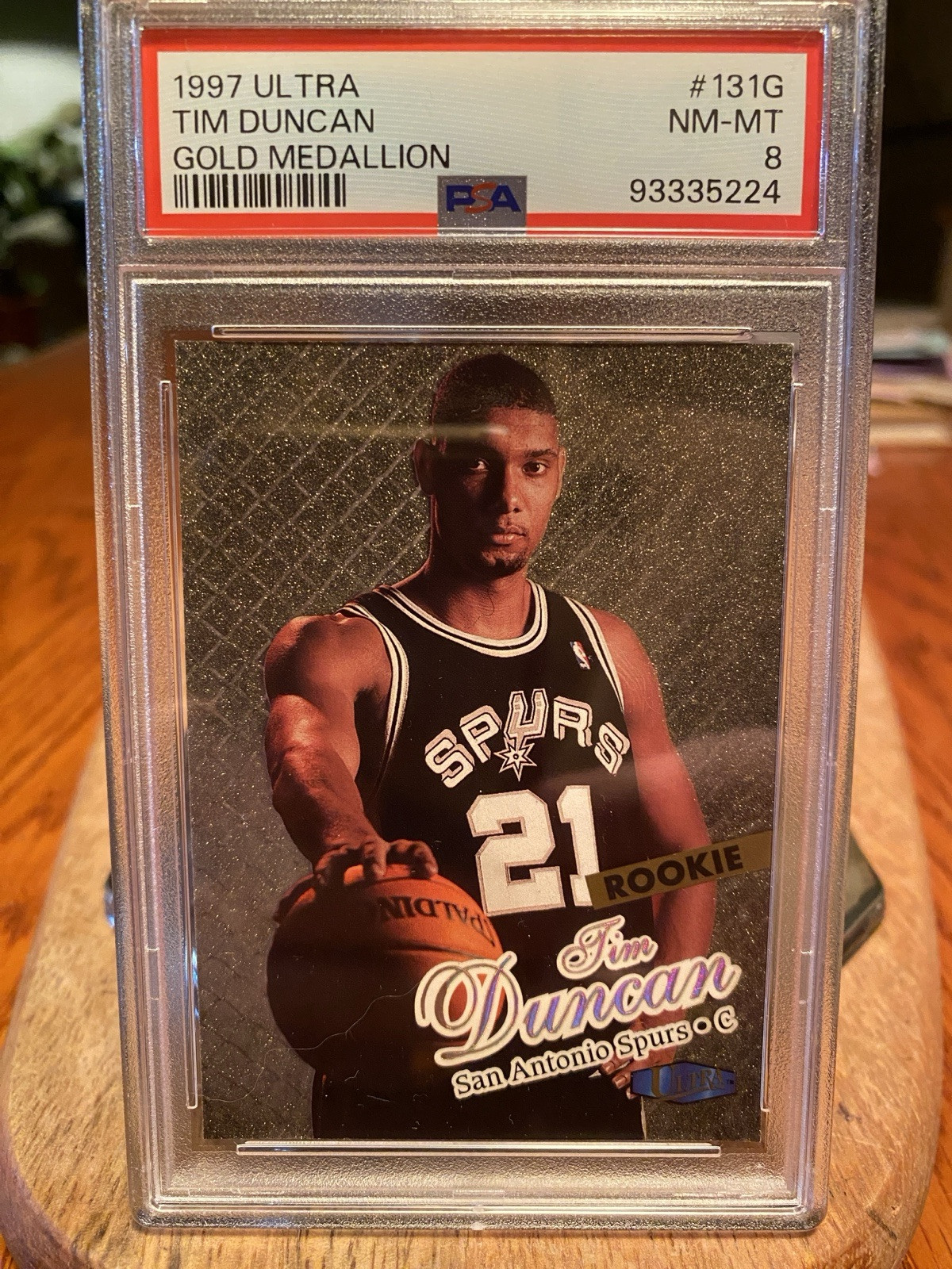 1997 Ultra #131G Tim Duncan Gold Medallion Rookie PSA 8 NM-MT
