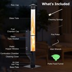 56 Inch Patio Pellet Heater Outdoor Smokeless Portable Wood Pellet Burning Flame