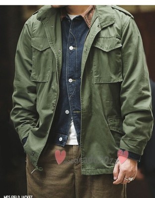U.S. Vintage M65 Field Jacket Military Jacket Men Pockets Casual Work Green Coat