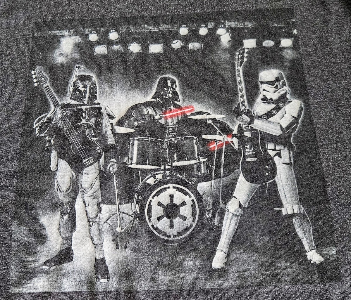 Star Wars Darth Vader Boba Fett StormTrooper Band Grey T-Shirt