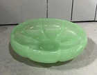 Antique Fenton Jadeite Green 7” Footed Rolled Edge Candy Dish/Compote