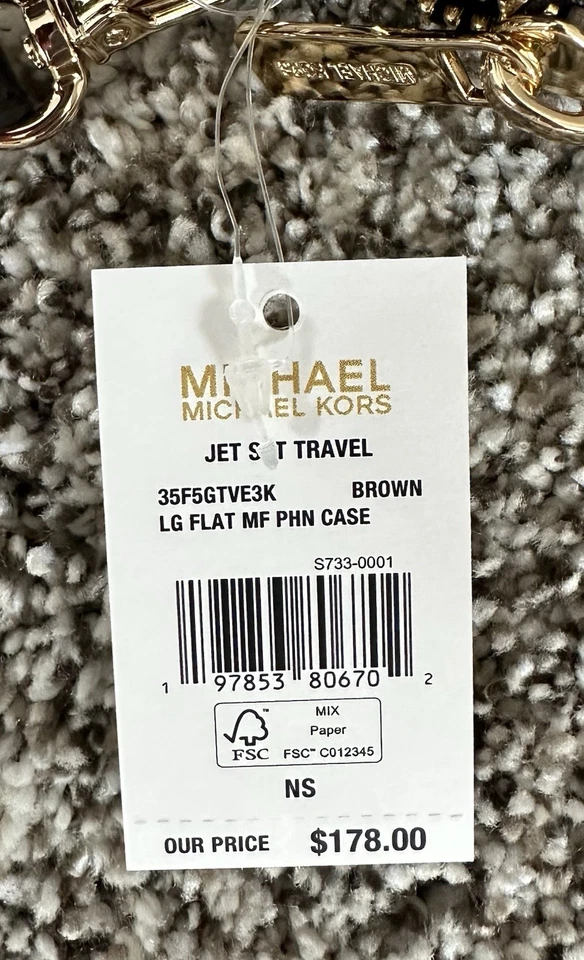 Michael Kors Jet Set Large Metallic Signature Logo Stripe Smartphone Wallet - Image 3 of 4