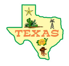 4" texas state bumper sticker decal usa made