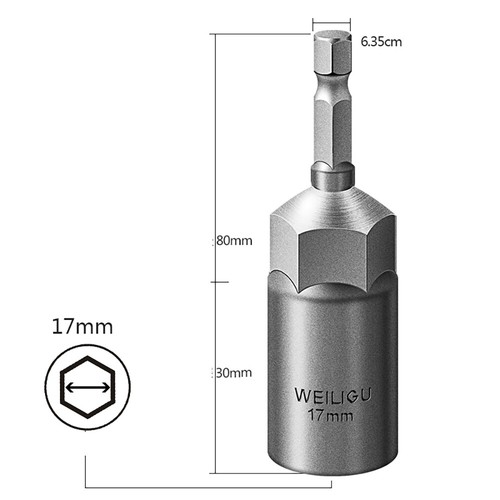 30mm Hex Deep Socket Nut Driver Bit Impact Driver Drill 6mm-19mm 1/4" Hex Shank - Picture 29 of 31