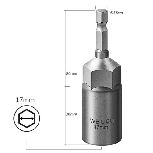 30mm Hex Deep Socket Nut Driver Bit Impact Driver Drill 6mm-19mm 1/4" Hex Shank - Bild 34 von 39