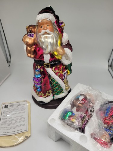 Thomas Pacconi Classics Glas Weihnachtsmann mit Kindern Weihnachtsstatue 2004 COA BOX - Bild 3 von 17