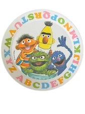 Vintage Sesame Street Alphabet NHP Artisan Ware 1977 Melamine Plate Muppets