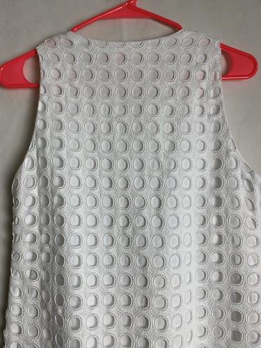 Women's Catherine Malandrino Eyelette White Shift Cotton Dress Sz 2 New SL 4874 - Picture 4 of 8