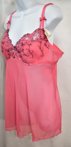 Ambrielle Babydoll Chemise Thong Panties Size XXL Pink New - Picture 3 of 7