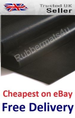 Günstige Antirutsch FEIN gerippte Gummi Bodenbelag Schutzmatte 120 cm breit x 3 mm