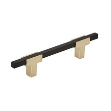  Cabinet Pull  Brushed Gold/Matte Black  3-3/4 inch 96 mm Center to Center...