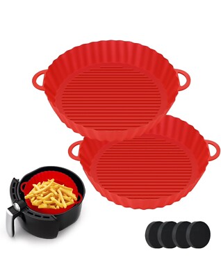 Silikon Runde Backblech Korb Liner Ayr Friteuse Ofen Mikrowelle 2 Pack... Neu