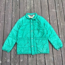 RARE Vintage 1960s Down Columbia Sportswear Green Ski Puffer Jacket USA