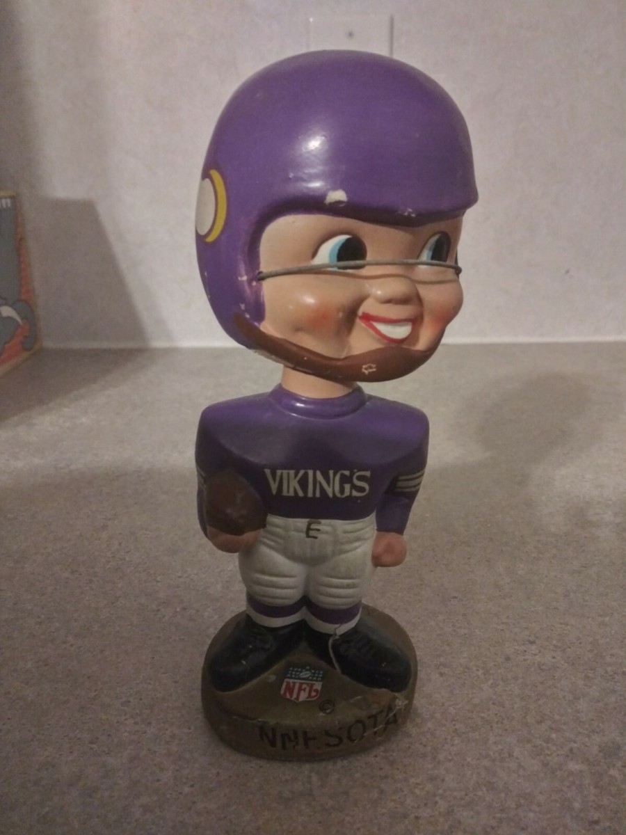 1960s Bobble Head Nodder Minnesota Vikings Round Gold Base 1960s Bobble Head Nodder Minnesota Vikings Round Gold Base