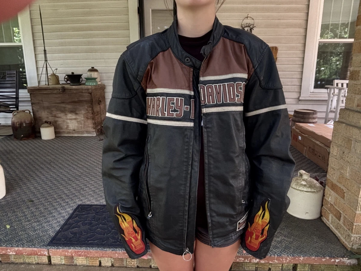 Harley Davidson Leather Jacket Flames for sale | eBay