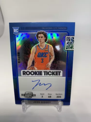 Josh Giddey 2021 Contenders Optic Blue Prizm Rookie Ticket RC Auto /49 THUNDER