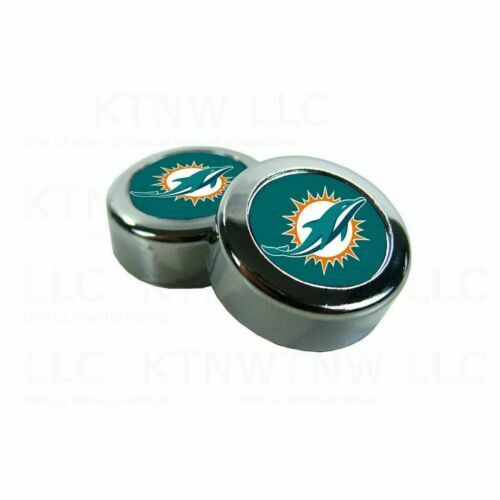 Chrome Football License Plate frame screw caps Bolt Cover Two Piece set - Picture 8 of 37