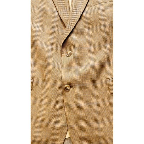 Hart Schaffner Marx Brown Blazer Mens 44R Suit Coat Tan Pinstriped Jacket - Picture 2 of 10