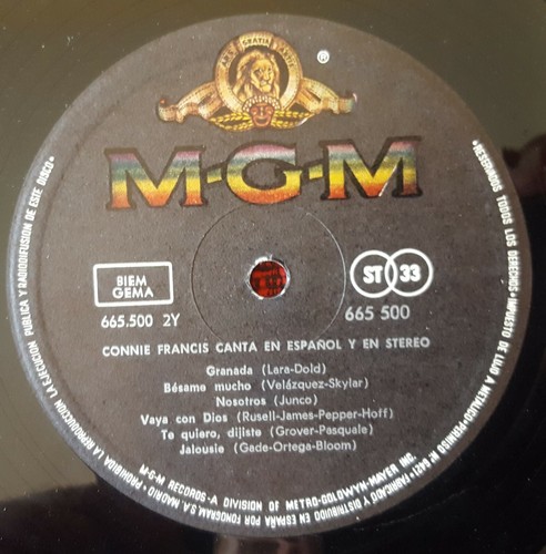CONNIE FRANCIS **Canta En Español Y En Stereo Vol. 1** IN SPANISH 1964 Spain LP - Picture 4 of 4