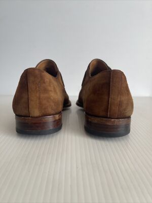 Magnanni Marco Men\'s 7M Monk Strap Cuero Loafer Dress Shoes Brown Leather 13276 Magnanni Marco Single Monk Strap Loafer 13276- Brown Sueded  main image 4