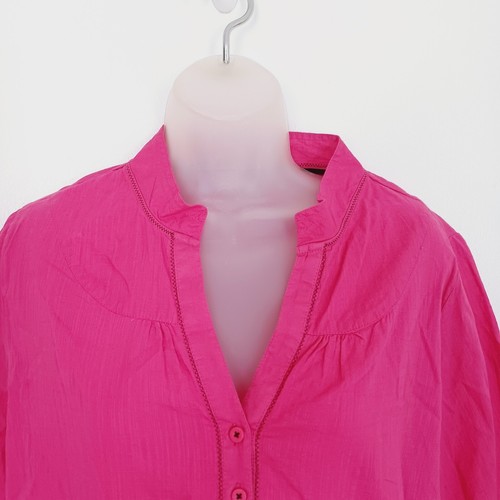 Camicia Fat Face Smock taglia 12 rosa linea lunga cotone top blusa - Foto 3 di 16