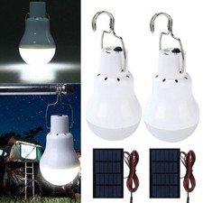 Solar Power Rechargeable LED Bulb Camping Tent Light Lantern Lamp In/Outdoor 15W