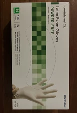 McKesson Confiderm Latex Exam Glove Standard Cuff Length MEDIUM 100 per Box