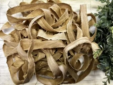 4 Yard X 3/4” Wide VERY Primitive Fabric Strip coffee stained