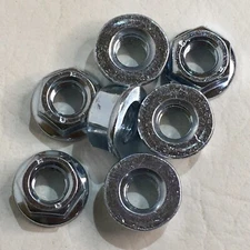 (100) M8-1.25 / 8mm - Zinc Hex Flange Nuts Metric Class 8, DIN 6923 RoHS CR+3