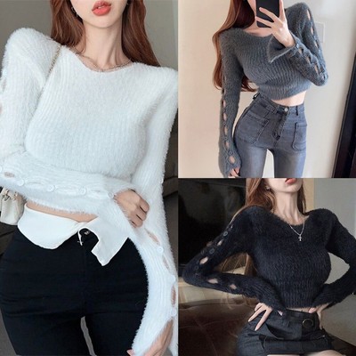 Stylisches Damen Herbst Strick Top mit Spice Girl Inspiration und Komfort