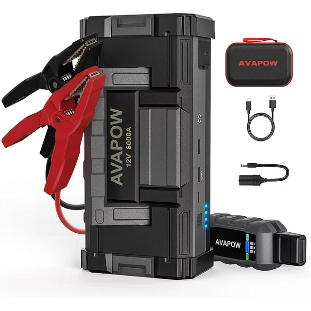 ⚡️⚡️ Brand New!  AVAPOW A68 Car Jump Starter 6000A Peak Portable Power Pack ⚡️⚡️