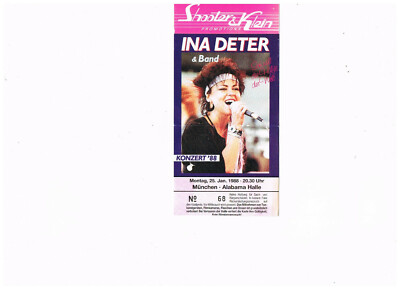 Ina Deter - Konzertkarte Eintrittskarte Ticket vom 25.Januar 1988 