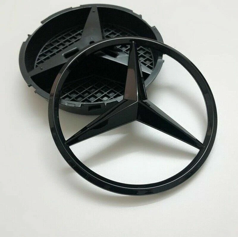 Para Mercedes Benz A W176 C W205 E W212 Insignia Twist Star Emblema Negro 2012-2018 Foto 3 de 4